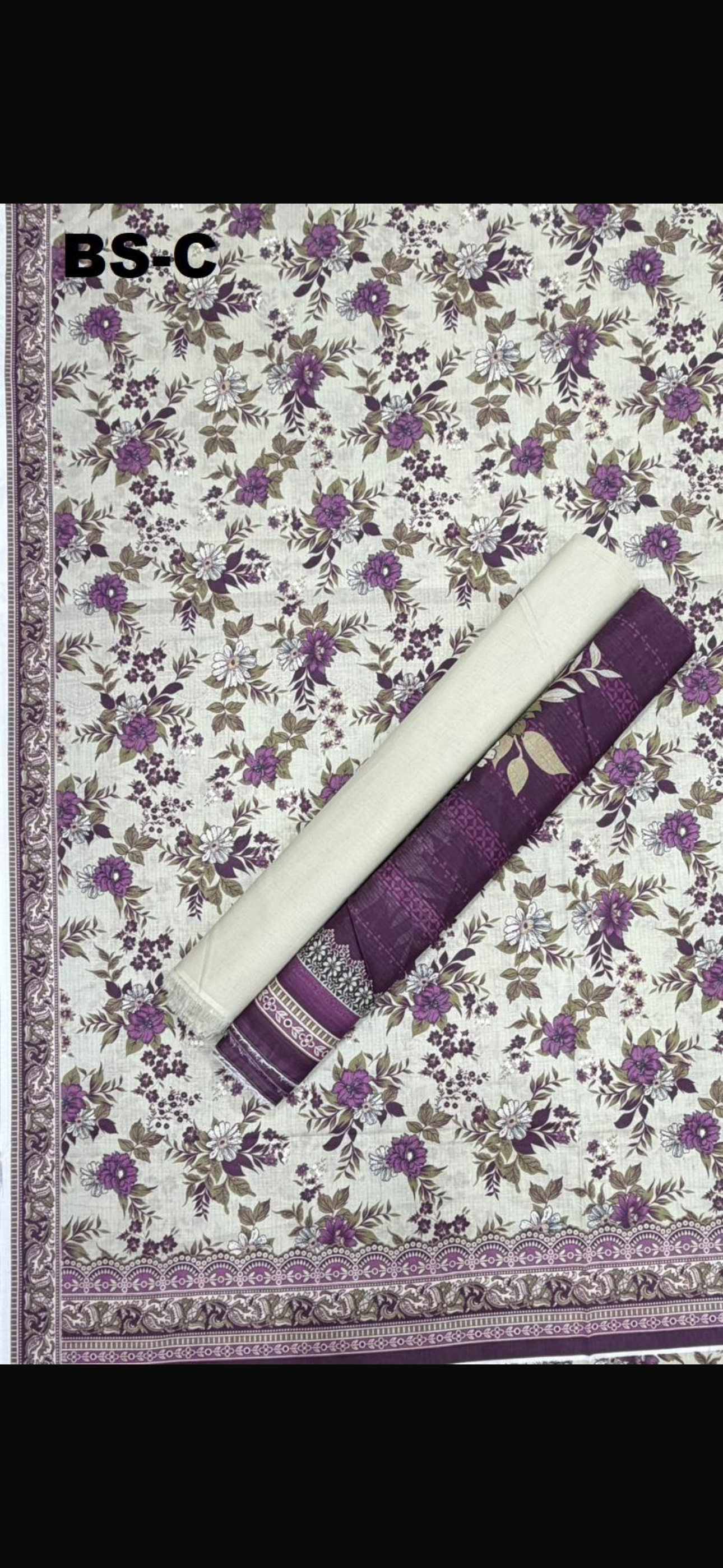 BIN SAEED Unstitched 3 Piece Printed Cotton Collection