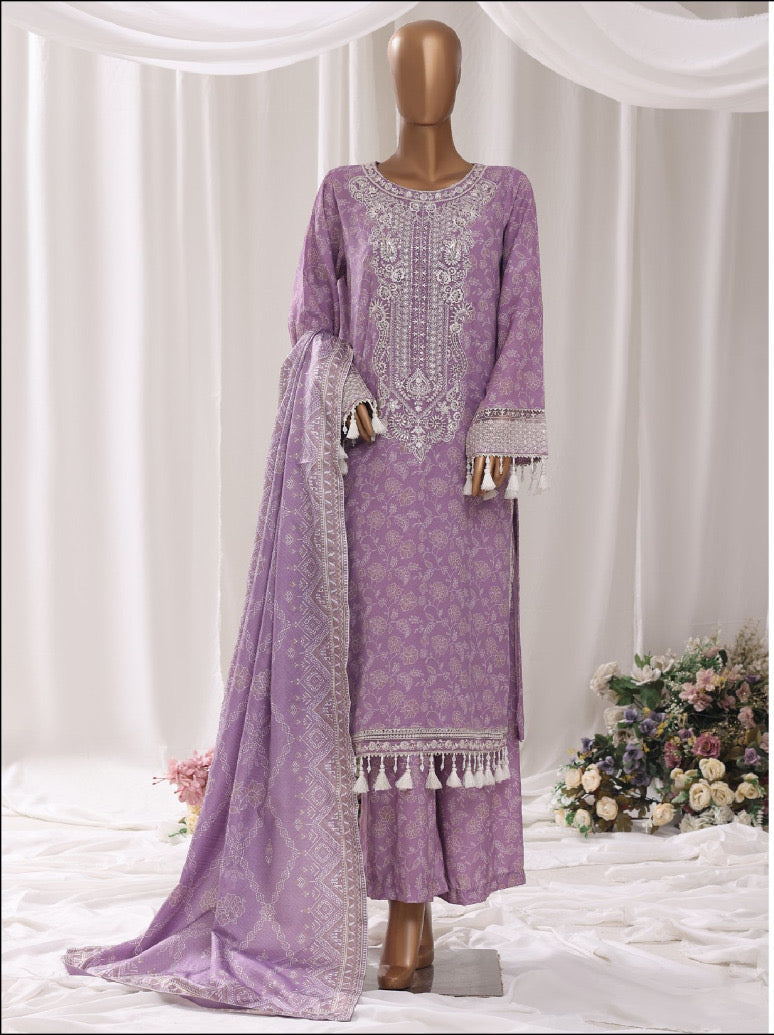 BIN SAEED | Exclusive Luxury Embroidered Viscose with Flapper — Stitched 3-Piece Collection