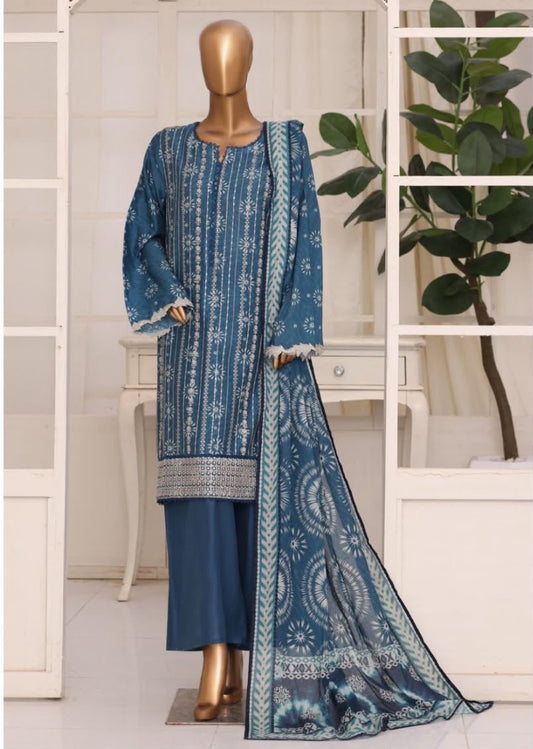 Bin Saeed | stitched 3 Pc embroidered lawn collection