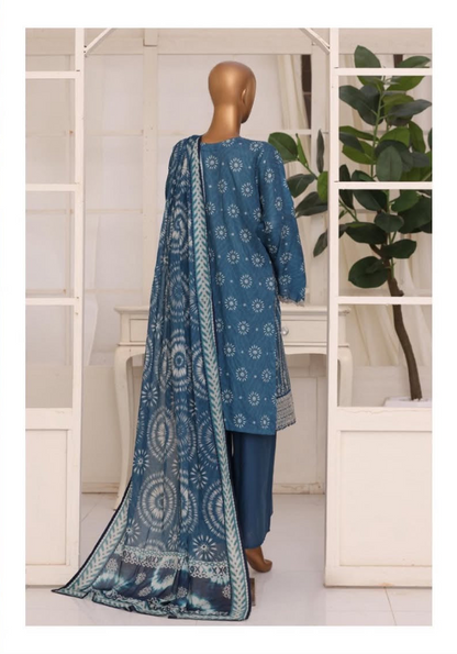 Bin Saeed | stitched 3 Pc embroidered lawn collection