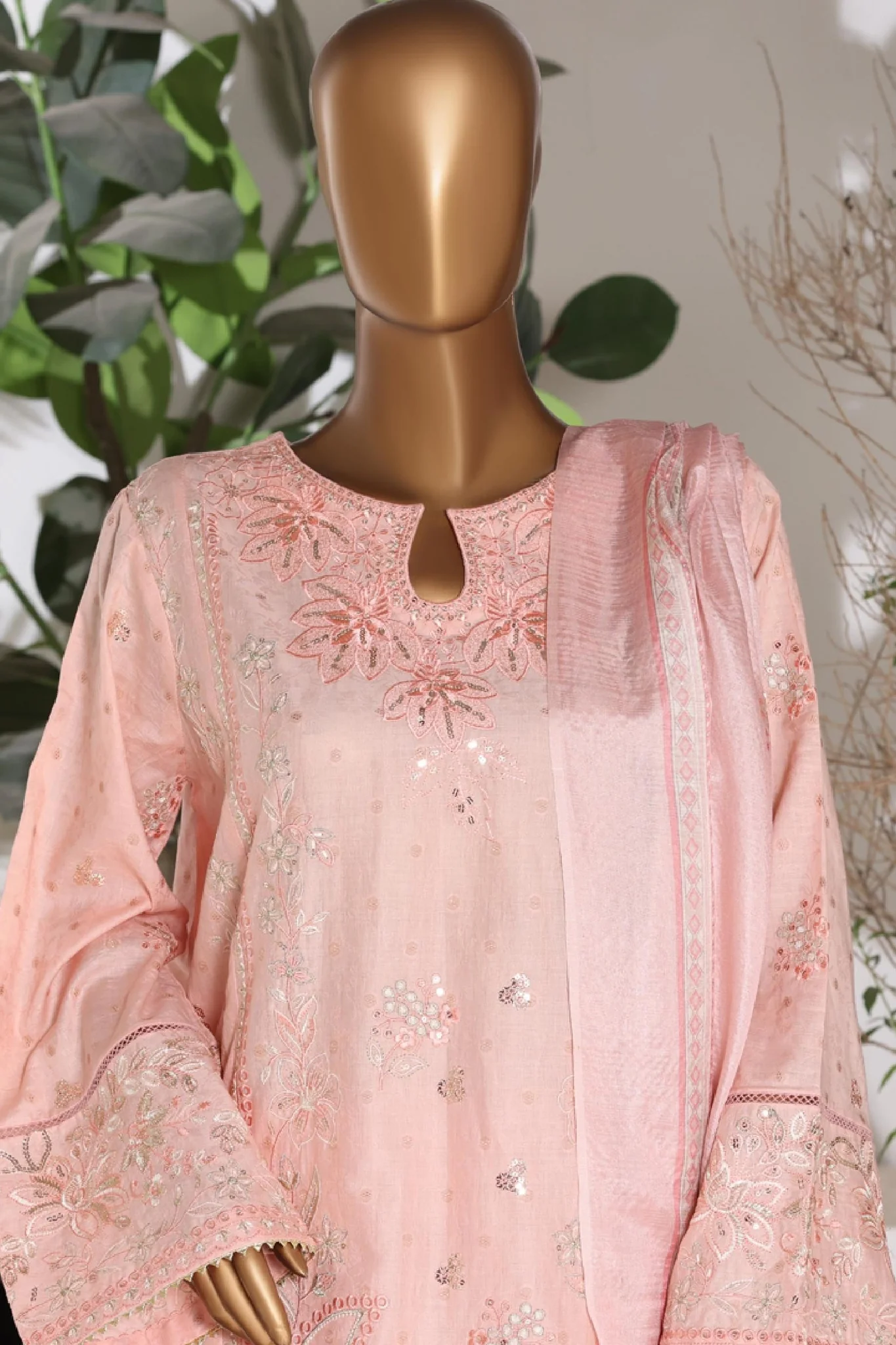 BIN SAEED | Stitched 3pc Embroidered Jacquard Lawn