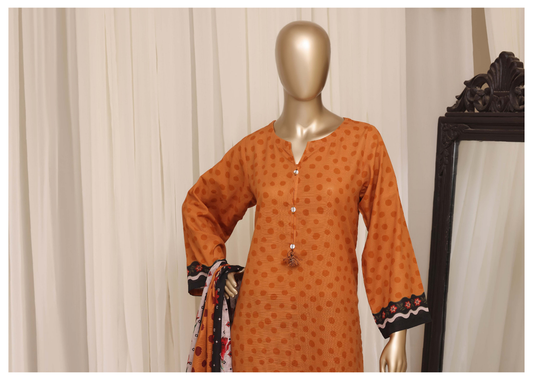 Sada Bahar | Stitched Printed Short Shirt Khaddar With Flapper Trouser