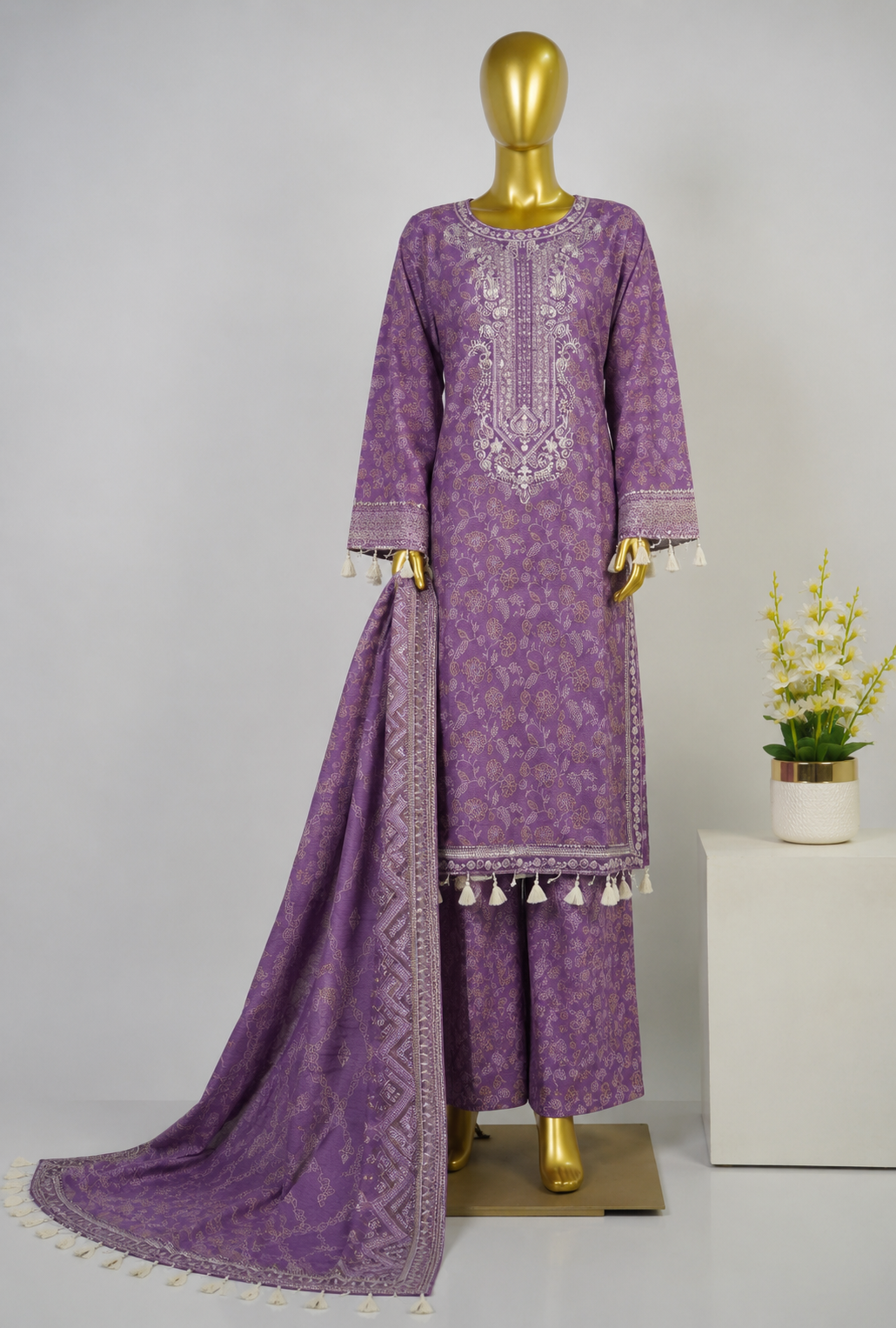 BIN SAEED | Exclusive Luxury Embroidered Viscose with Flapper — Stitched 3-Piece Collection