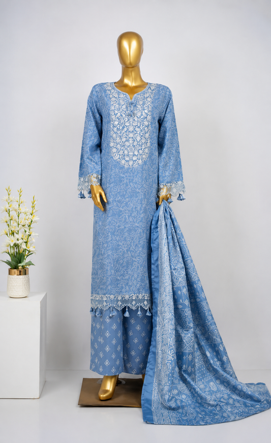 BIN SAEED | Exclusive Luxury Embroidered Viscose with Flapper — Stitched 3-Piece Collection