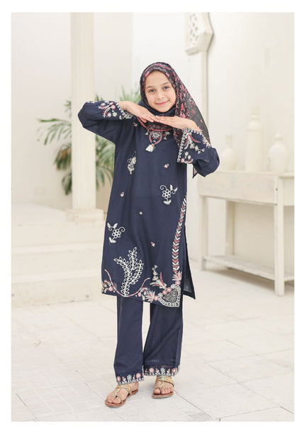 Suntex Fabrics | Shifa Kids Stitched 3 Pc Embroidered Lawn Festive Eid Collection