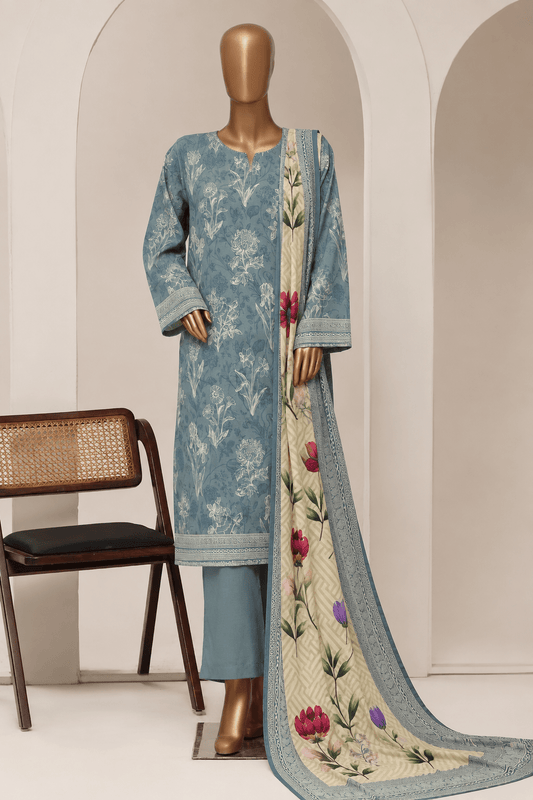 BIN SAEED | Stitch 3PC Printed Khaddar Collection – Premium Winter Collection - BarerahFabrics