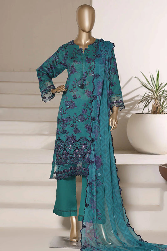 Sada Bahar | Stitch 3 PC Signature Festive Embroidered Lawn with Printed Chiffon Dupatta