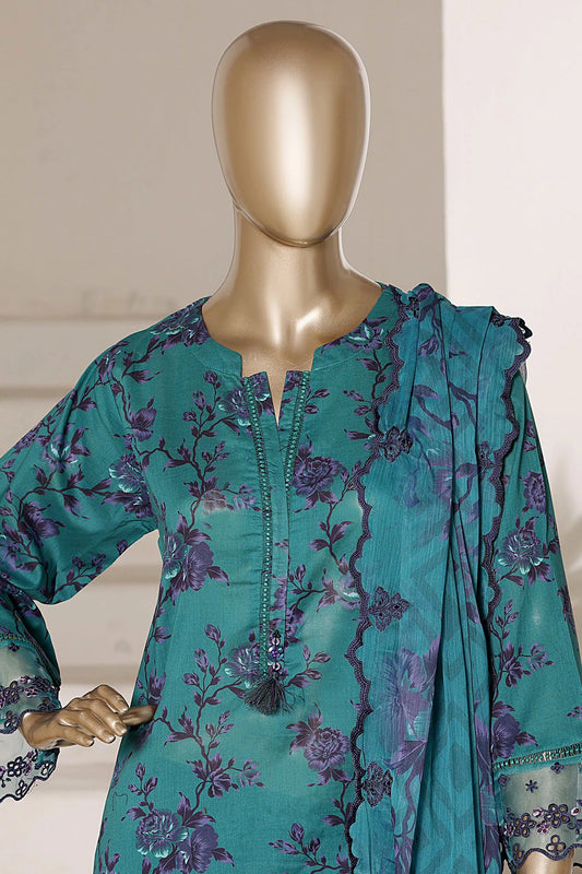 Sada Bahar | Stitch 3 PC Signature Festive Embroidered Lawn with Printed Chiffon Dupatta