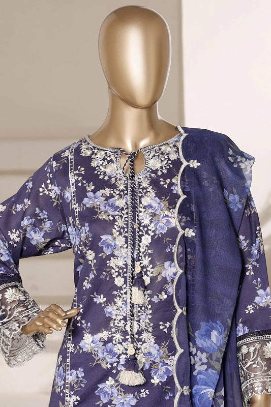 Sada Bahar | Stitch 3 PC Signature Festive Embroidered Lawn with Printed Chiffon Dupatta