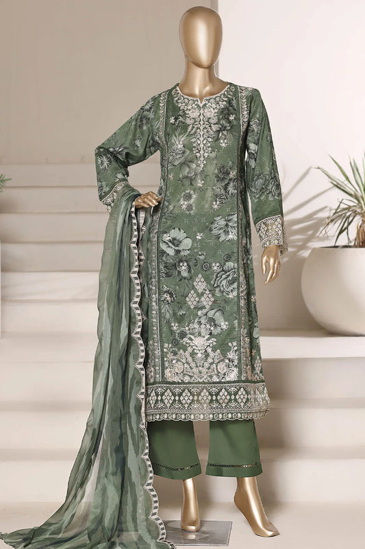 Sada Bahar | Stitch 3 PC Signature Festive Embroidered Lawn with Printed Chiffon Dupatta