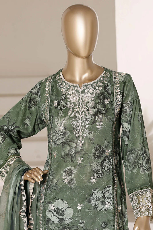 Sada Bahar | Stitch 3 PC Signature Festive Embroidered Lawn with Printed Chiffon Dupatta