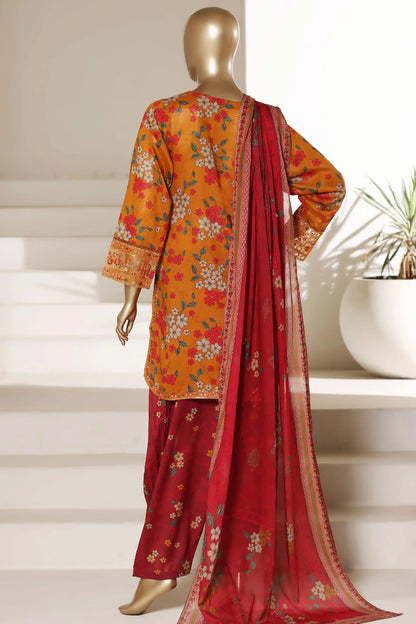 Sada Bahar Stitched Embroidered Lawn Suit With Farshi Shalwar – Summer Collection
