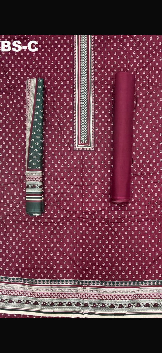 BIN SAEED Unstitched 3 Piece Printed Cotton Collection