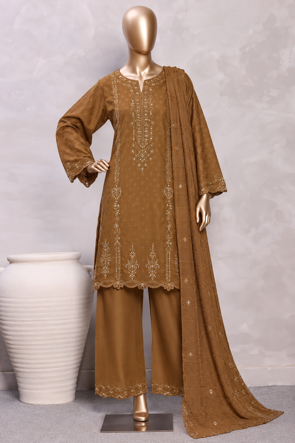 Bin Saeed | Stitch 3pc Embroidered Marina with shawl