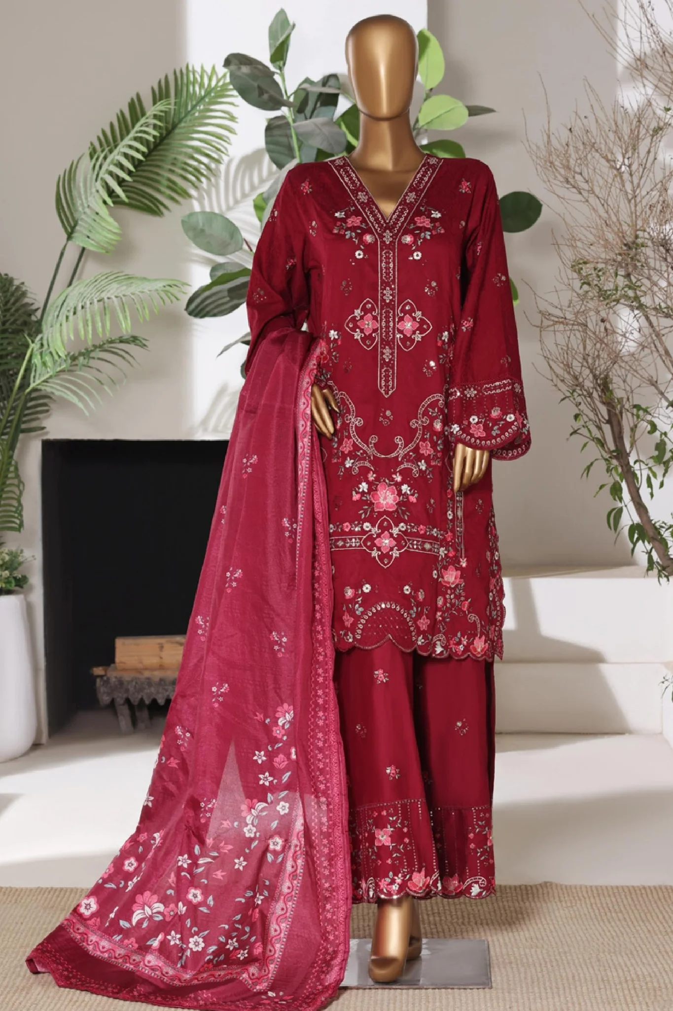 BIN SAEED | Stitched 3pc Embroidered Jacquard Lawn