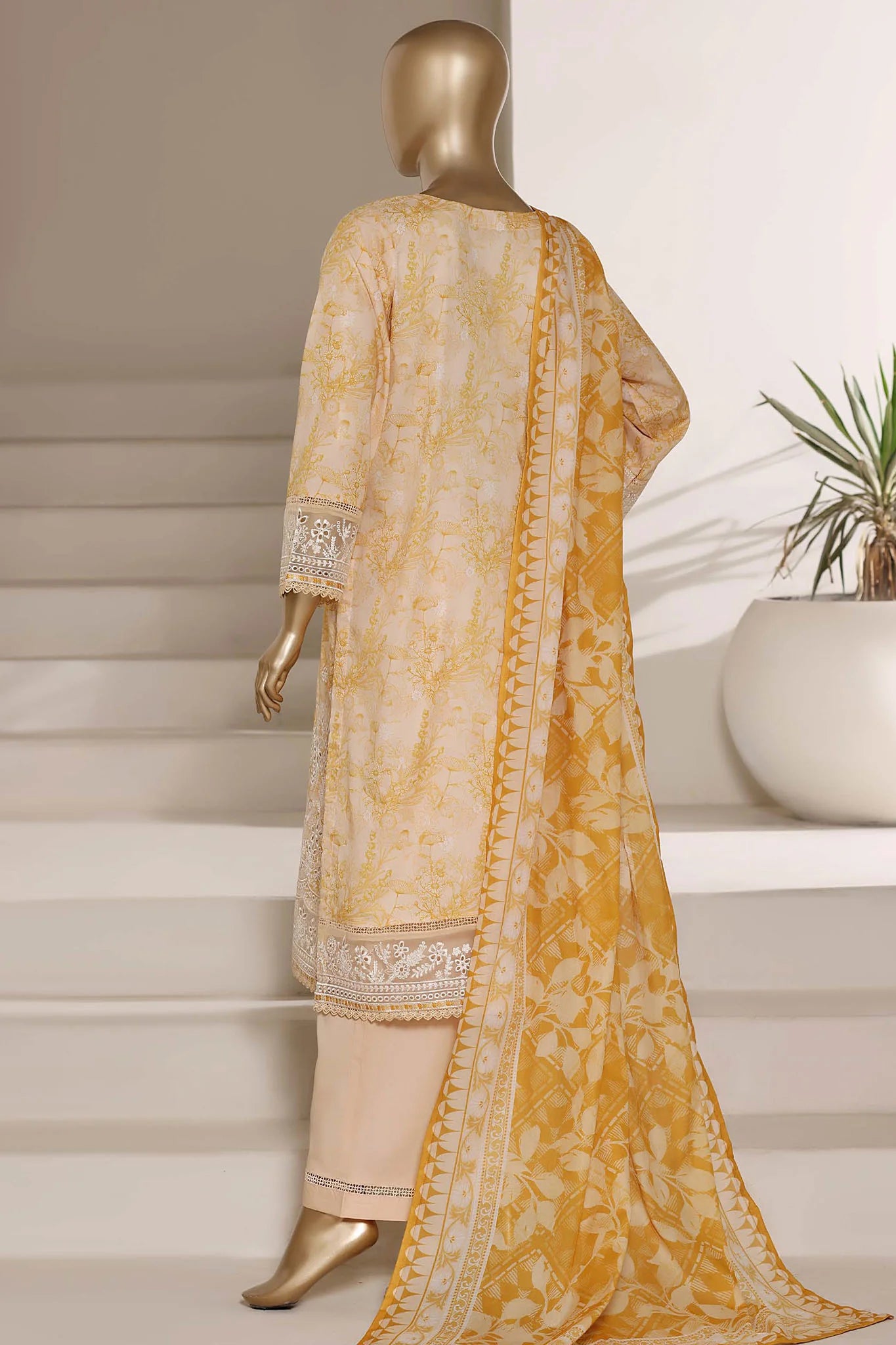 Sada Bahar | Stitched 3 Piece Festive Embroidered Lawn With Printed Dupatta