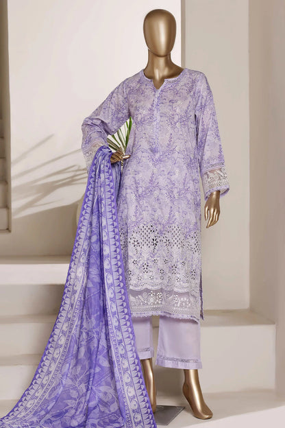 Sada Bahar | Stitched 3 Piece Festive Embroidered Lawn With Printed Dupatta