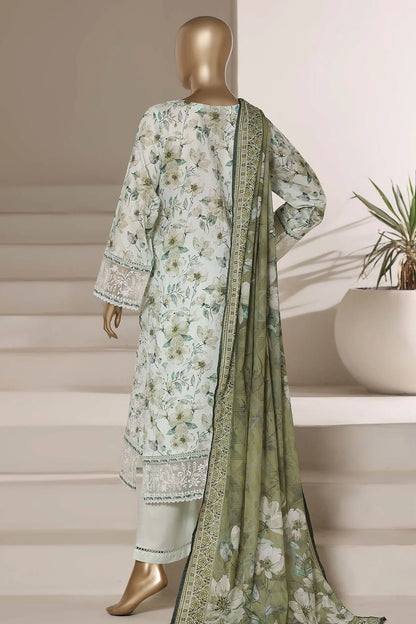 Sada Bahar | Stitched 3 Piece Festive Embroidered Lawn With Printed Dupatta
