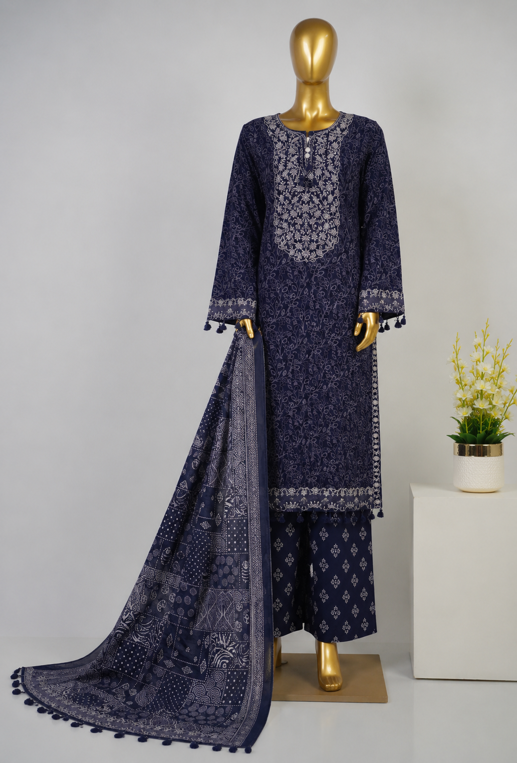 BIN SAEED | Exclusive Luxury Embroidered Viscose with Flapper — Stitched 3-Piece Collection