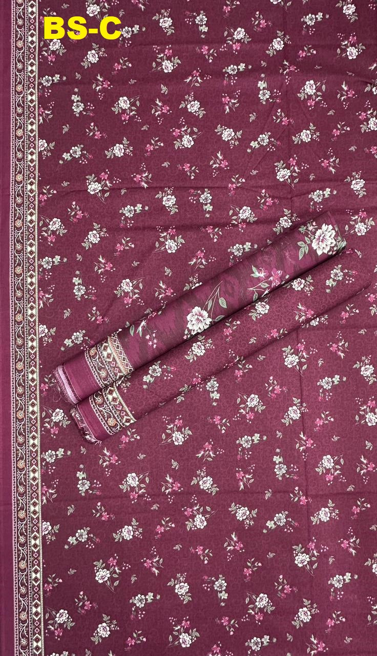 BIN SAEED Unstitched 3 Piece Printed Cotton Collection
