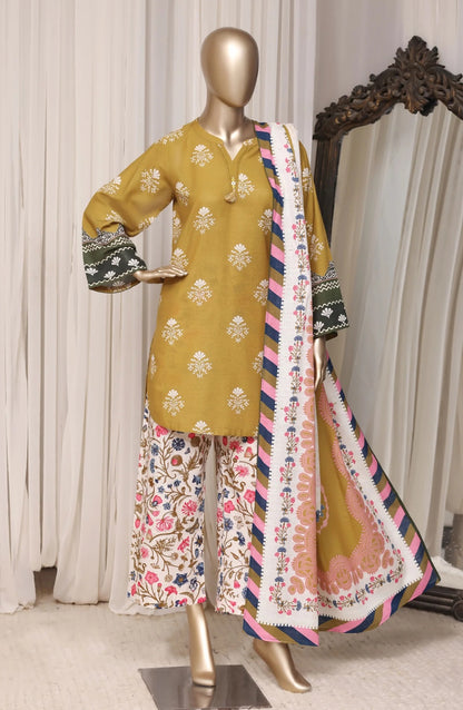 Mustard Olive suit, front view