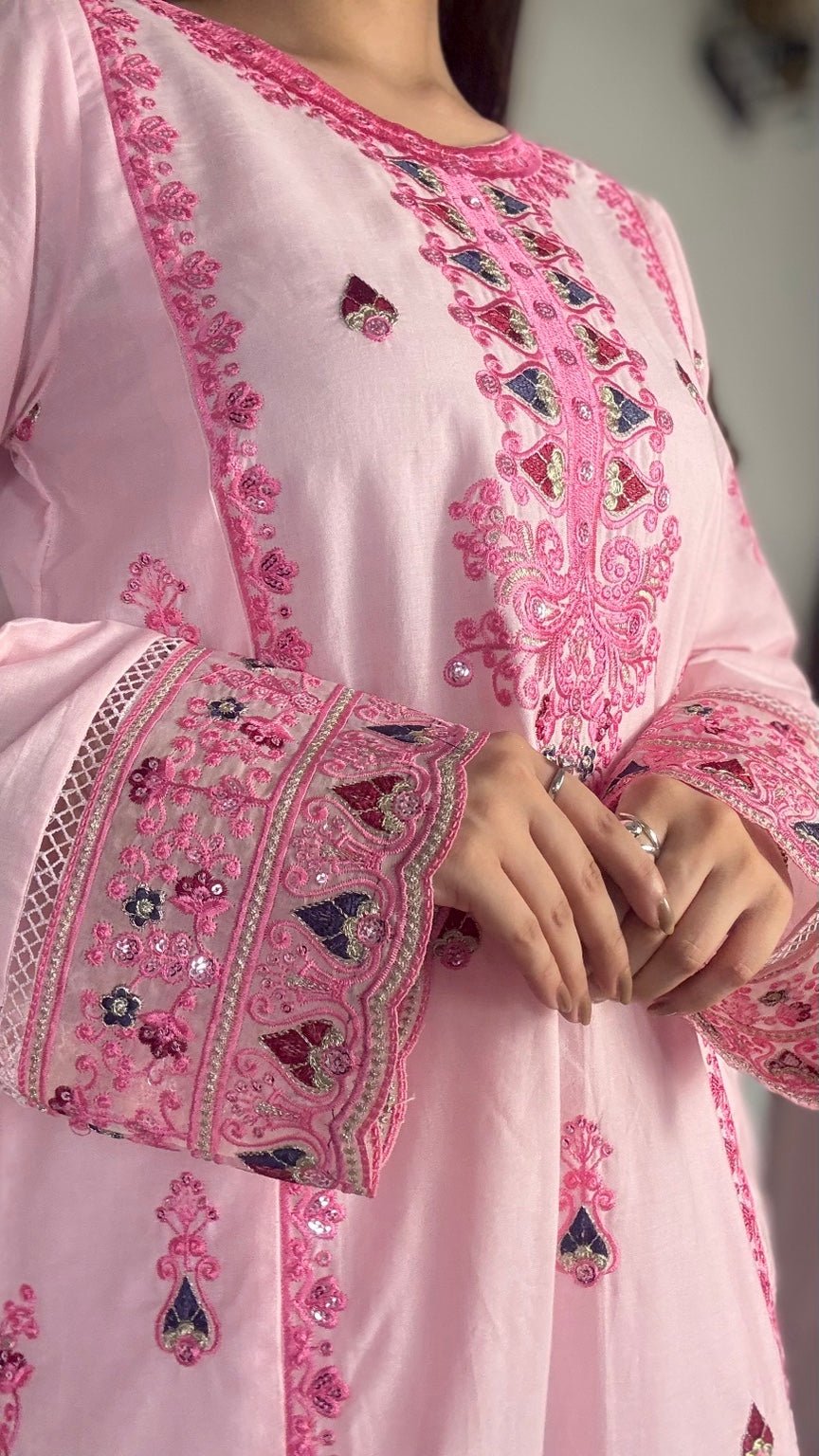 Silwalo | Stitched 3Pc Heavy Embroidered Cotton - BarerahFabrics