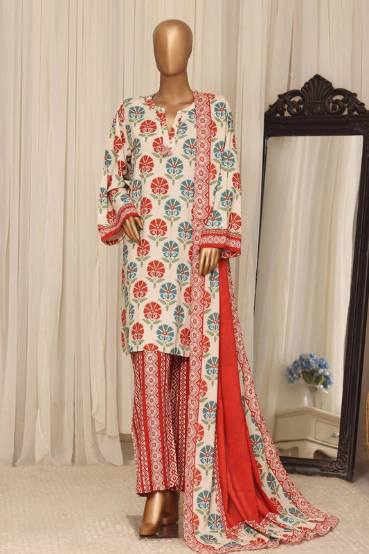 Sada Bahar | Stitched 3Pc Printed Linen - Premium Winter Collection - BarerahFabrics