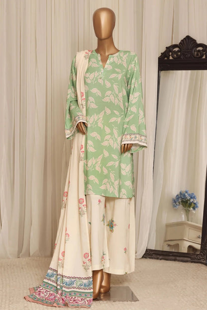 Sada Bahar | Stitched 3Pc Printed Linen - Premium Winter Collection - BarerahFabrics