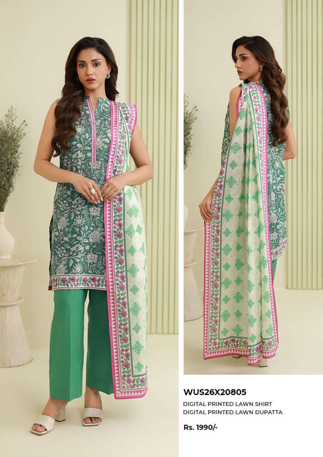 Zullbery Unstitched Printed Digital 2 Piece Lawn Collection