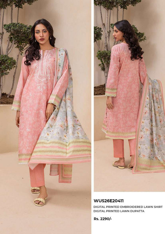 Zullbery | Unstitched Digital Printed Embroidered 2 Piece Lawn Collection