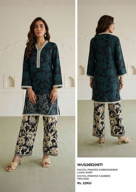 Zullbery | Unstitched Digital Printed 2 Piece Lawn Collection