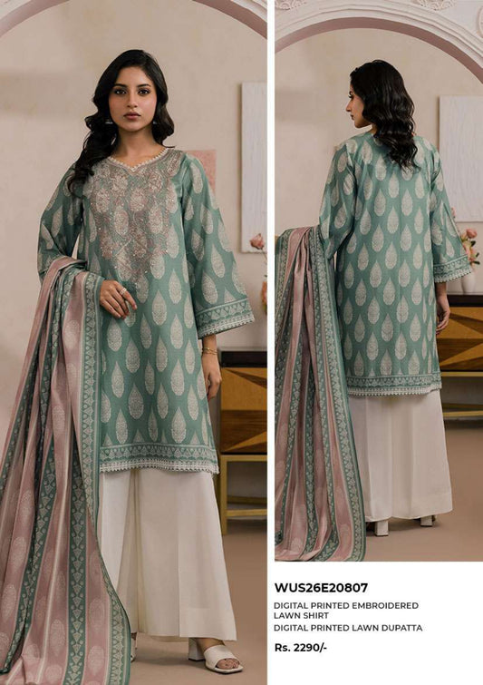 Zullbery | Unstitched Digital Printed Embroidered 2 Piece Lawn Collection