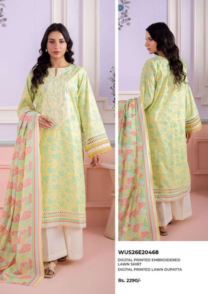 Zullbery | Unstitched Digital Printed Embroidered 2 Piece Lawn Collection