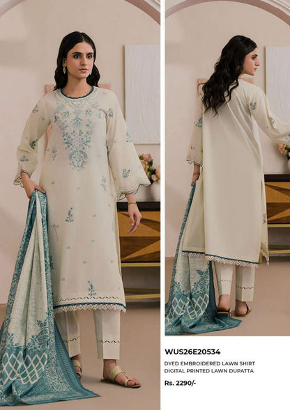 Zullbery | Unstitched Dyed Embroidered 2 Piece Lawn Collection