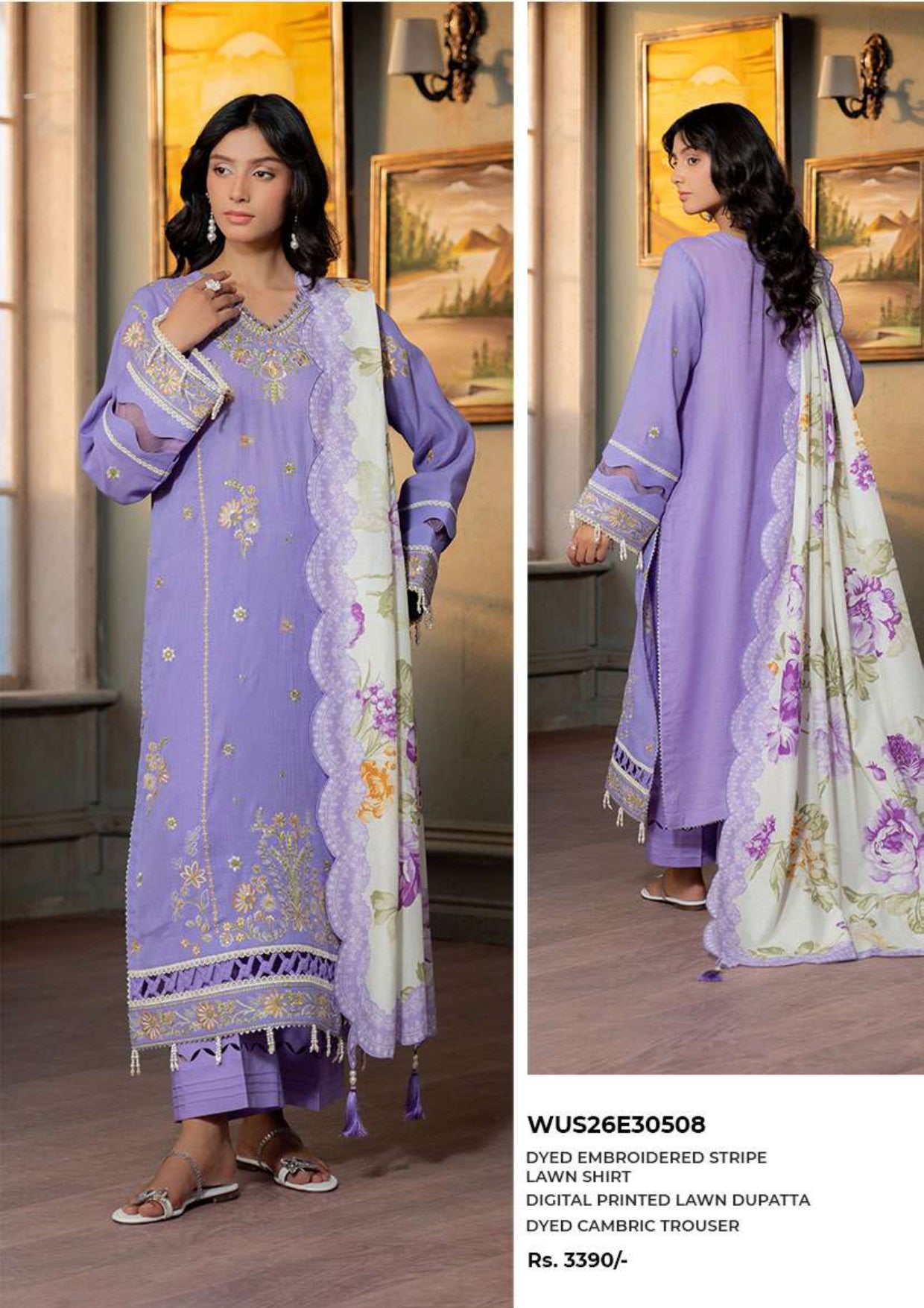 Zullbery Unstitched Digital Embroidered 3 Piece Lawn Collection