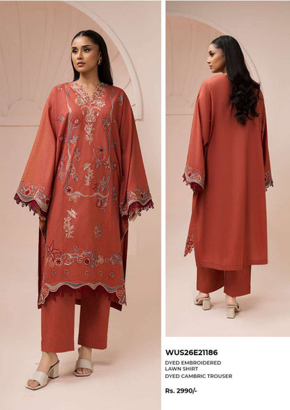 Zullbery | Unstitched Dyed Embroidered 2 Piece Lawn Collection