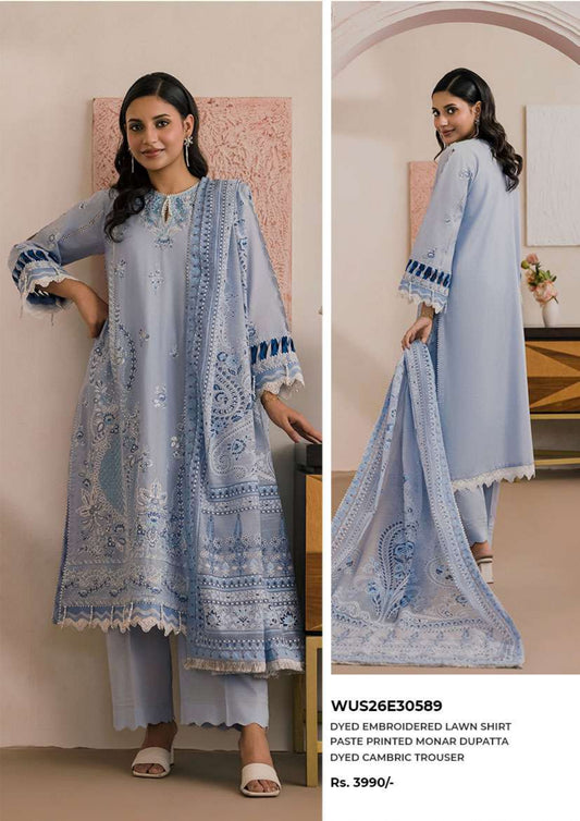 Zullbery Unstitched Dyed Embroidered 3 Piece Lawn Collection