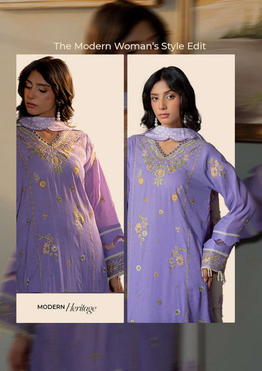 Zullbery Unstitched Digital Embroidered 3 Piece Lawn Collection