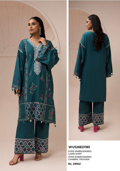Zullbery Unstitched Dyed Embroidered 2 Piece Lawn Collection