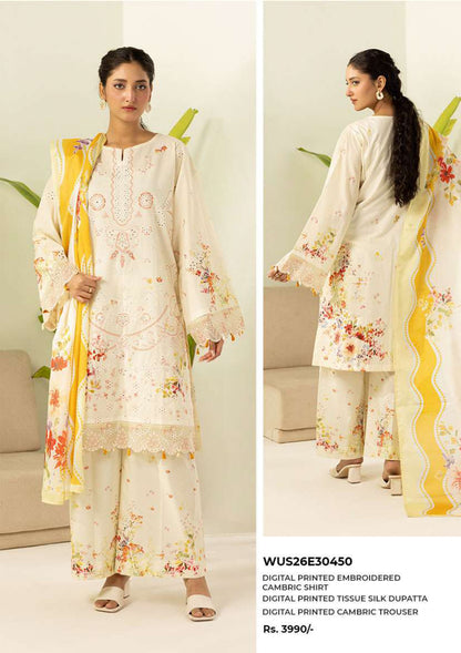 Zullbery | Unstitched Digital Printed Embroidered 3 Piece Cambric Collection