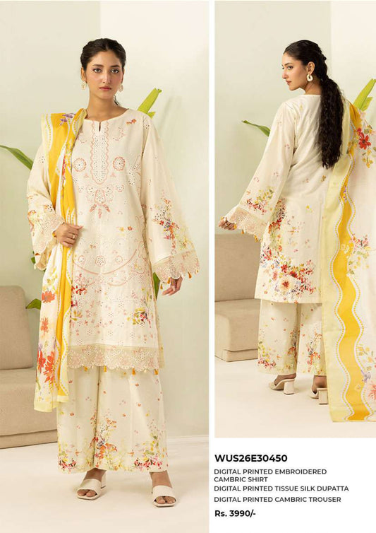 Zullbery | Unstitched Digital Printed Embroidered 3 Piece Cambric Collection