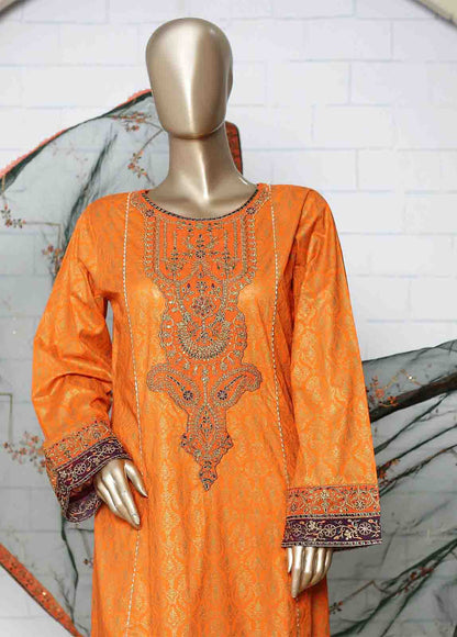 Bin Saeed | Stitch 3 Pc Block Printed Embroidered Lawn Frock