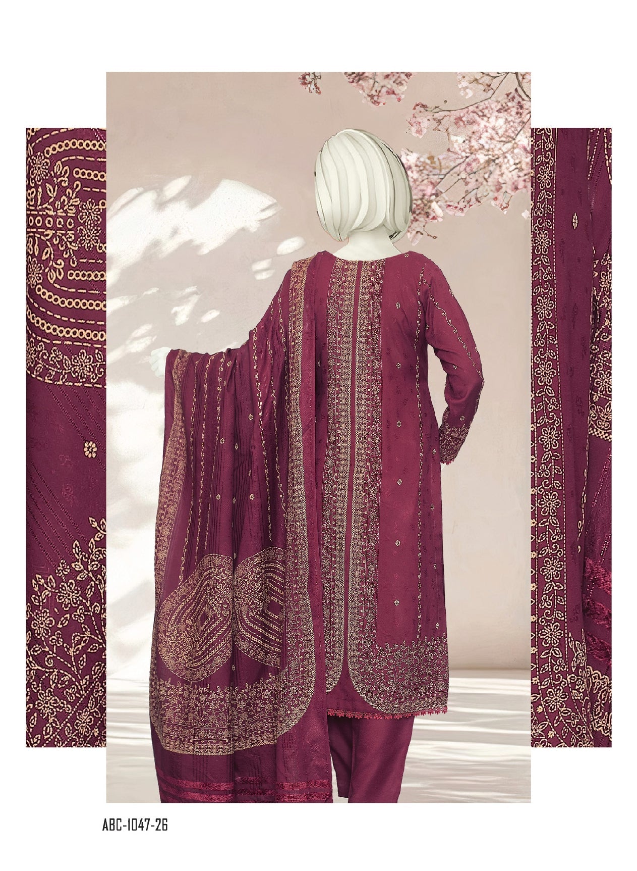 Mahnoor by ABC Fabric | Unstitch 3 Pc Printed Fabric Collection