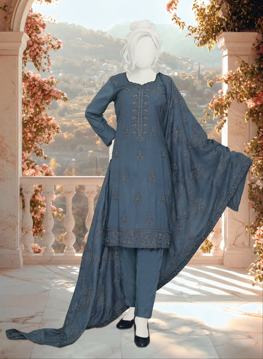 ABC Fabrics by Parisa – Embroidered Winter Slub Collection | Luxury Unstitched Winter Suits for Women