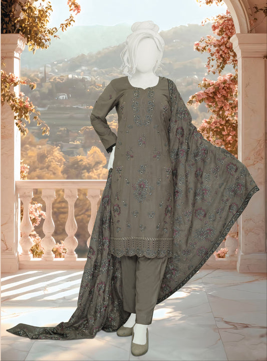 ABC Fabrics by Parisa – Embroidered Winter Slub Collection | Luxury Unstitched Winter Suits for Women