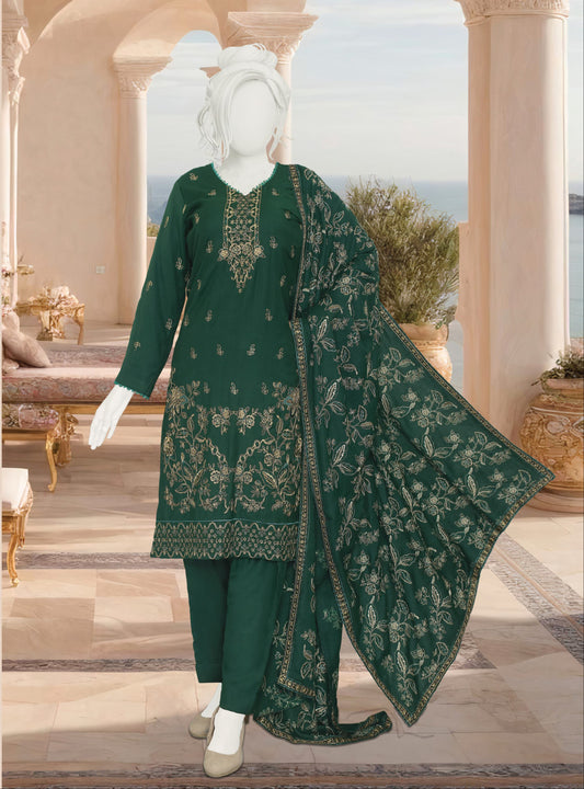 ABC Fabrics by Parisa – Embroidered Winter Slub Collection | Luxury Unstitched Winter Suits for Women