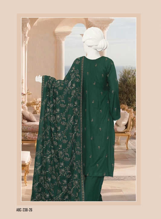 ABC Fabrics by Parisa – Embroidered Winter Slub Collection | Luxury Unstitched Winter Suits for Women