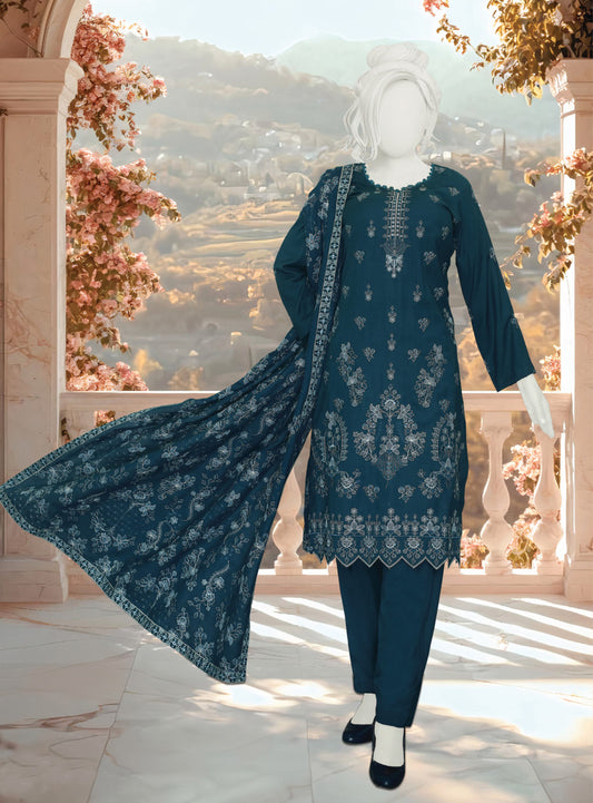 ABC Fabrics by Parisa – Embroidered Winter Slub Collection | Luxury Unstitched Winter Suits for Women