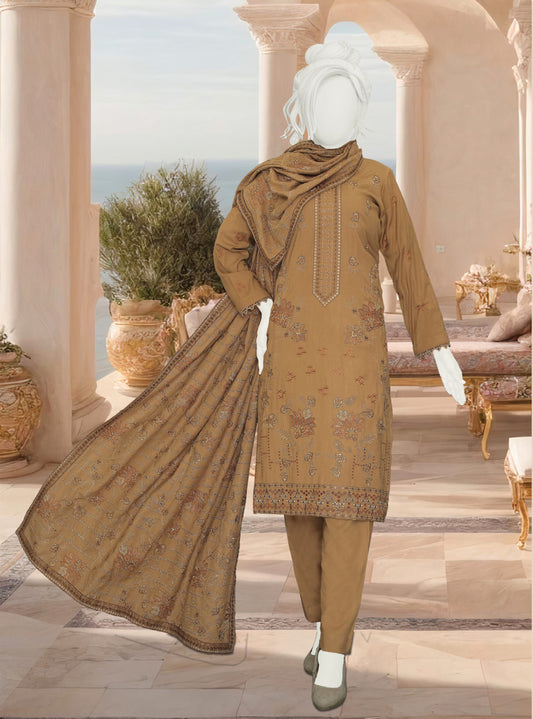 ABC Fabrics by Parisa – Embroidered Winter Slub Collection | Luxury Unstitched Winter Suits for Women