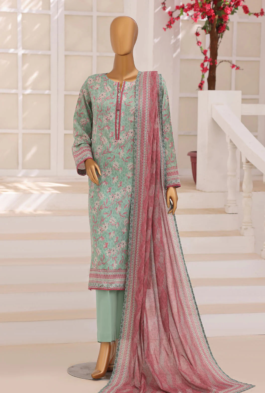 HZ | Platinum Jaipuri Unstitched 3 Piece Digital Printed Lawn